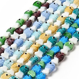 Handmade Lampwork Beads Strands, Fish