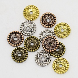 Perles d'espacement de disque en alliage de style tibétain, 12x2mm, trou: 2 mm, environ 185 pcs / 200 g