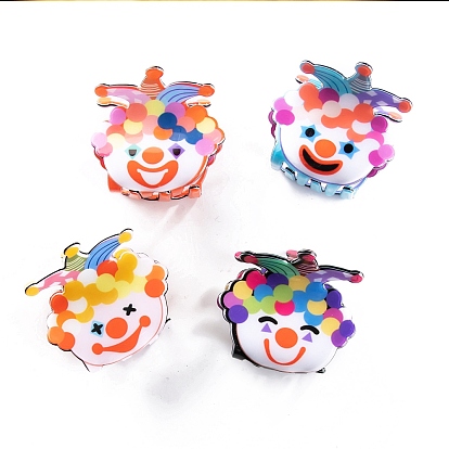 Cartoon Clown PVC Claw Hair Clips, Hair Accessories for Women & Girls