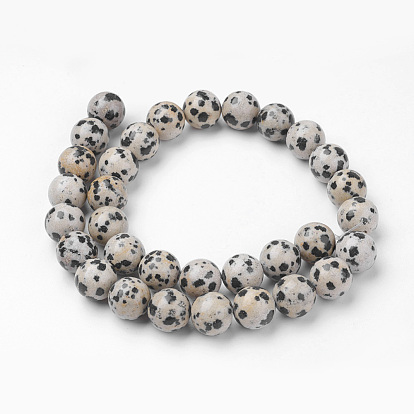 Dalmatien naturel Jasper brins de perles, ronde