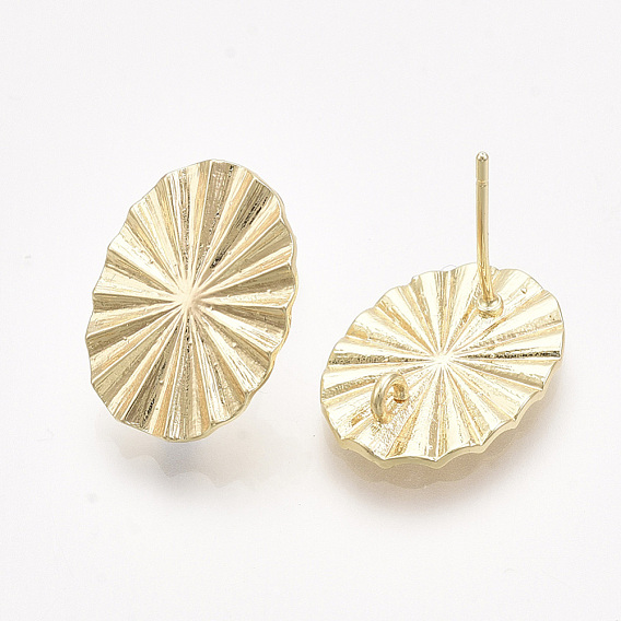 Conclusions de boucle d'oreille en laiton, avec boucle, réel 18 k plaqué or, sans nickel, ovale