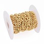 Brass Figaro Chains, with Spool, Long-Lasting Plated, Soldered