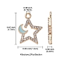 8Pcs 4 Colors Rack Plating Alloy Rhinestone Pendants, with Enamel, Nickel Free, Star with Moon Charms