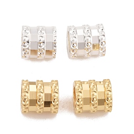 Rack Plating Eco-friendly Brass Spacer Beads, Lead Free & Cadmium Free, Long-Lasting Plated, Textured, Column