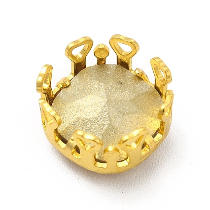 Diamantes de imitación para coser en forma cuadrada, diamantes de imitación de cristal, accesorios de prendas de vestir, Enlaces multifilares, con fornituras de latón de tono de oro