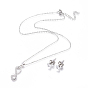 304 Stainless Steel Jewelry Sets, Brass Micro Pave Cubic Zirconia Pendant Necklaces and 304 Stainless Stud Earrings, with Plastic Ear Nuts/Earring Back, Infinity