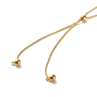 Collier lariat perles rondes pour fille femmes, 304 chaînes vénitiennes en acier inoxydable/collier de chaîne de boîte
