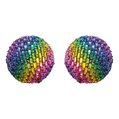 Exaggerated Nightclub Style Earrings - Sparkling Diamond Studs for Party and Dance.