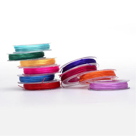 Cuerda de cristal elástica plana, hilo de cuentas elástico, para hacer la pulsera elástica, 0.5 mm, aproximadamente 10.93 yardas (10 m) / rollo, 10 rollos / grupo
