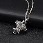 Cross and Wings Urn Ashes Pendant Necklaces, Alloy Memorial Jewelry for Men Women