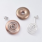 Laiton bélières donut, Donuthalter, fit pour pendentifs disque pi fabrication de bijoux, diy accessoires pour la fabrication de bijoux, 47x23mm, Trou: 4mm