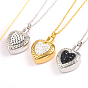 Cubic Zirconia Heart Urn Ashes Pendant Necklace, 316L Stainless Steel Memorial Jewelry for Men Women