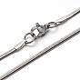 304 Stainless Steel Snake Chains Necklaces, with Lobster Clasps