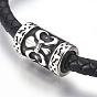 Men's Braided Leather Cord Bracelets, with Stainless Steel Findings and Magnetic Clasps, Column
