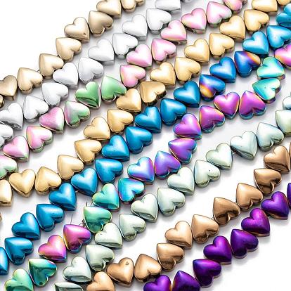 Non-magnetic Synthetic Hematite Beads Strands, Galvanic Plating(Color Retention for 1 Year), Heart