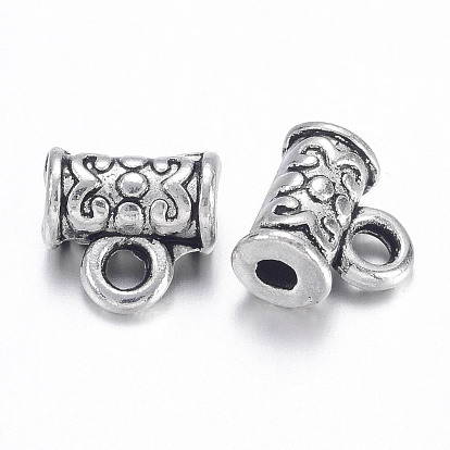 Tibetan Style Alloy Hanger, Bail Beads, Cadmium Free & Lead Frees, about 7mm long, 7mm wide, 4.5mm thick, hole: 1mm