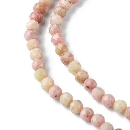 Perlas naturales rhodonite hebras, facetados, rondo