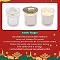 PandaHall Elite 3Pcs 3 Colors Alloy Candle Lids, Candle Toppers, Jar Candle Accessories, Flat Round with Sculped Leaf