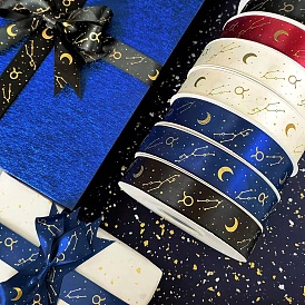 22m rubans en polyester de constellations d'estampage à l'or, accessoires du vêtement