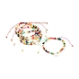 Pulseras de hilo de nylon trenzado, con perlas de vidrio electrochapadas y perlas de concha de agua dulce naturales