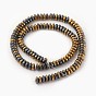 Electroplated Non-magnetic Synthetic Hematite Beads Strands, Half Plated, Rondelle