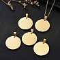 304 Stainless Steel Pendants, Flat Round, Stamping Blank Tag