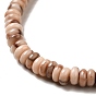 Perles naturelles fossiles brins, rondelle