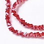 Chapelets de perles en verre transparentes  , de couleur plaquée ab , facette, triangle