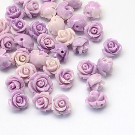 Dyed Synthetic Coral Flower Beads, 10~11x8mm, Hole: 1.5mm