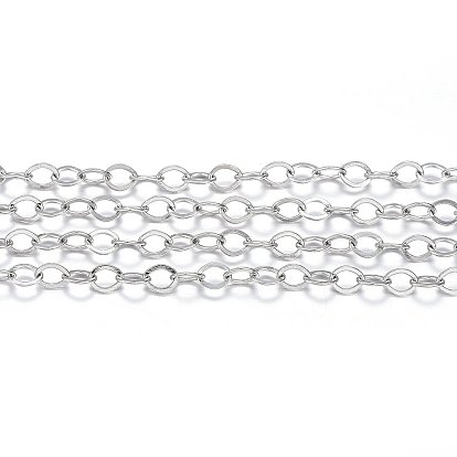 Placage ionique (ip) 304 chaînes porte-câbles en acier inoxydable, soudé, avec bobine, Ovale Plat