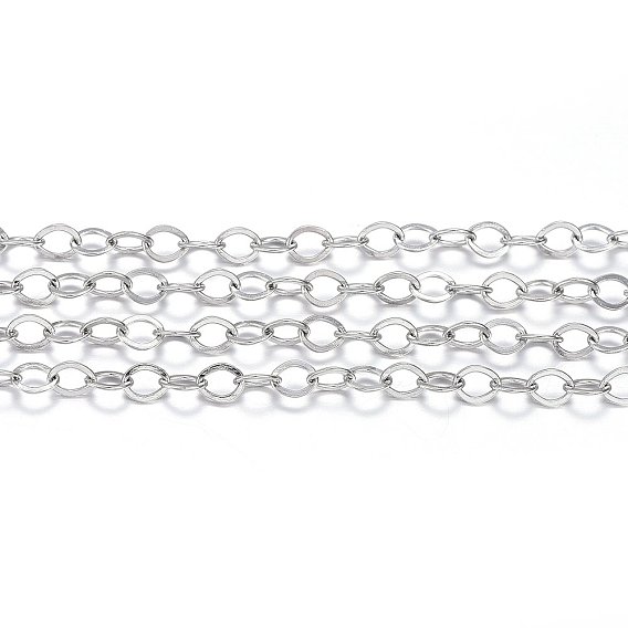 Placage ionique (ip) 304 chaînes porte-câbles en acier inoxydable, soudé, avec bobine, Ovale Plat