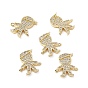 Brass Micro Pave Clear Cubic Zirconia Connetor Charms, Boy Links
