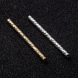 Corrugated Brass Tube Beads, Long-Lasting Plated