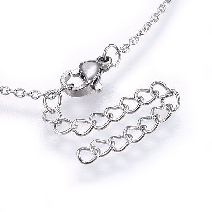 304 définit bijoux en acier inoxydable, colliers, boucles d'oreilles et bracelets, avec des strass, plat rond