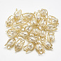 ABS Plastic Imitation Pearl Pendants, with Brass Findings, Flower, Creamy White