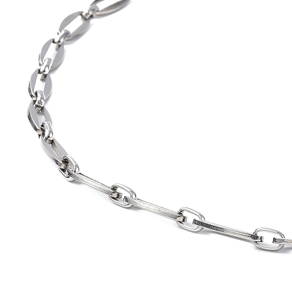304 Stainless Steel Oval Link Chain Necklace for Men Women