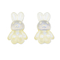 Transparent Acrylic Beads, with Glitter Powder, Rabbit