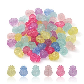 Transparent Frosted Acrylic Beads, Pineapple