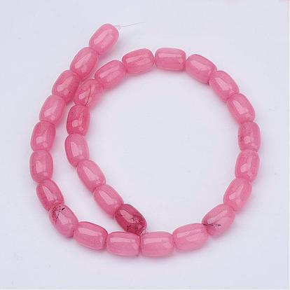 Barrel Shaped Gemstone Natural Rhodochrosite Stone Beads Strands, Dyed, 15x10mm, Hole: 1mm, about 25pcs/strand, 15.3 inch