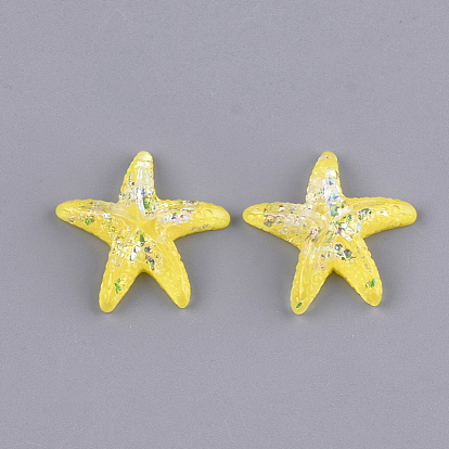Кабошоны из смолы, с чипом оболочки, морская звезда / морские звезды
