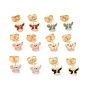 Enamel Butterfly Stud Earrings with 316L Surgical Stainless Steel Pins, Gold Plated 304 Stainless Steel Jewelry for Women