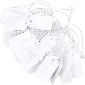 Rectangle Jewelry Display Paper Price Tags, with Plastic Zip Ties Cable Ties