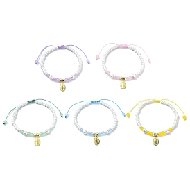 Bracelets de perles tressées en perles d'imitation de verre, avec du jade de Malaisie naturel et teint, Bijoux réglables en laiton pour femmes, religion vierge marie
