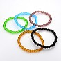 Glass Rondelle Beads Stretch Bracelets, 58mm