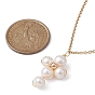Collar con colgante de cruz con cuentas de perlas naturales de grado A para mujer, chapado de iones (ip) 304 collar de acero inoxidable