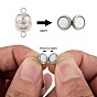 Brass Magnetic Clasps with Loops, Nickel Free, Round