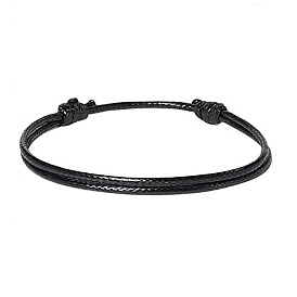 Adjustable Braided Wax Cord Bracelet - Simple DIY Handmade Wristband (1.5mm)