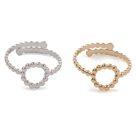 304 Stainless Steel Hollow Ring Cuff Rings for Women