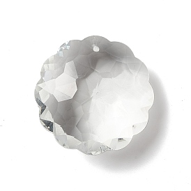 Transparent Glass Pendants, for Chandelier Crystal Hanging Pendants, Faceted, Flower