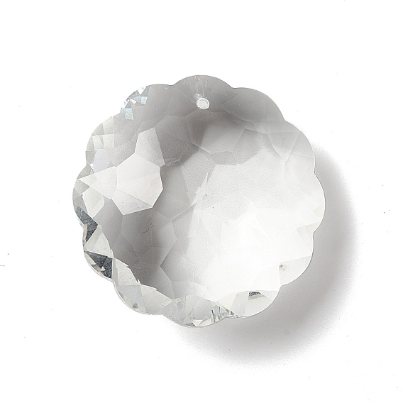 Pendentifs en verre transparent, pour pendentifs suspendus en cristal lustre, facette, fleur